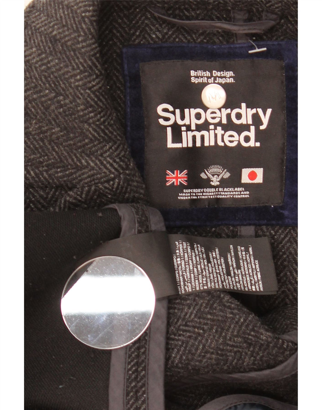 Ανδρικό πανωφόρι Superdry XS Γκρι Μαλλί ψαροκόκαλο