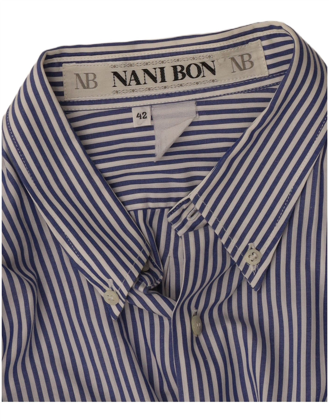 Ανδρικό πουκάμισο NANI BON Νούμερο 42 Large Blue Pinstripe