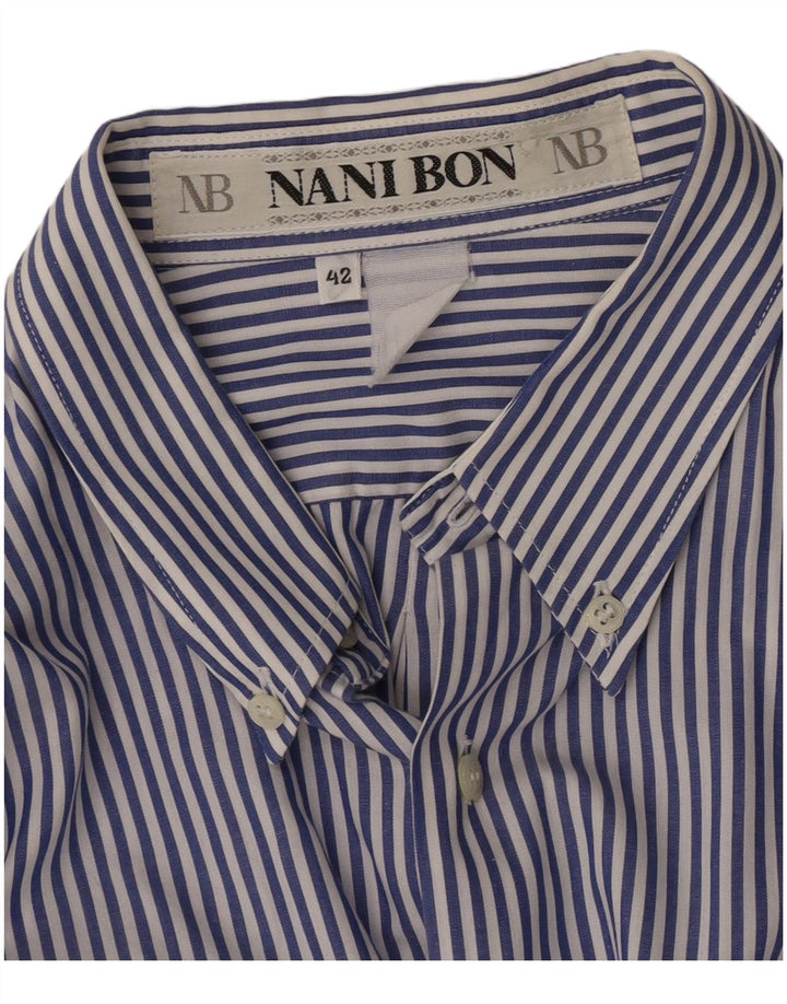 Ανδρικό πουκάμισο NANI BON Νούμερο 42 Large Blue Pinstripe