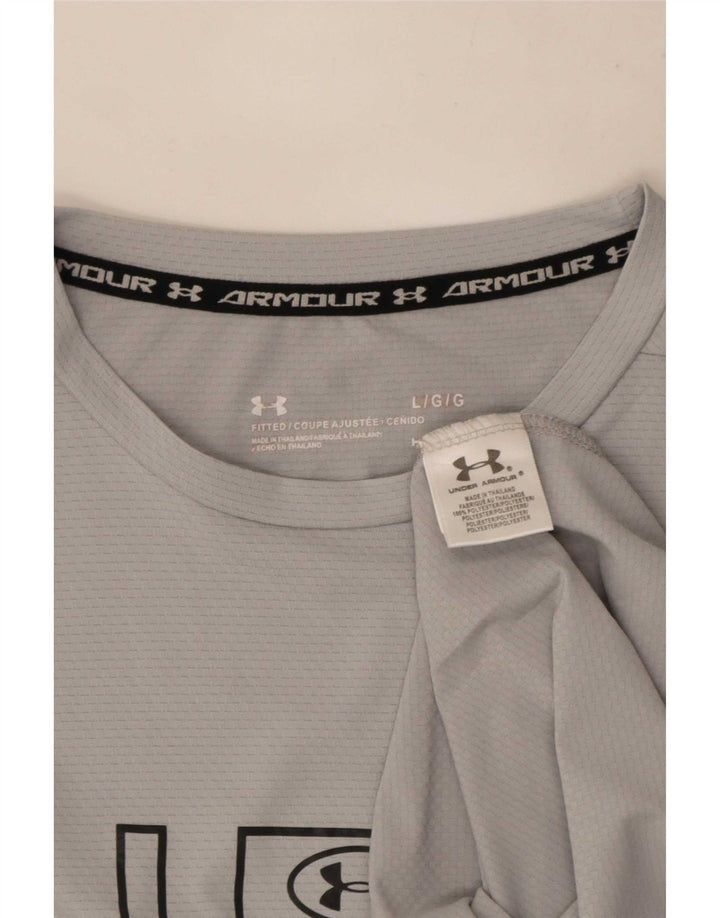 Under Armour Ανδρικό γραφικό T-Shirt Top Large Grey Polyester