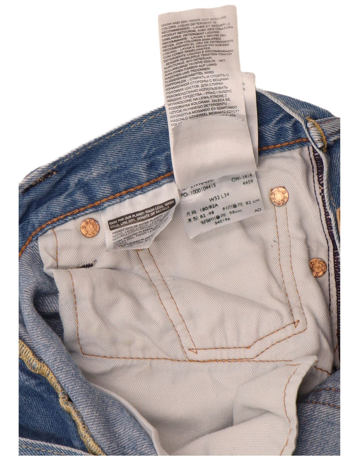 Levi's Mens 504 Straight Jeans W32 L34 Μπλε βαμβακερό