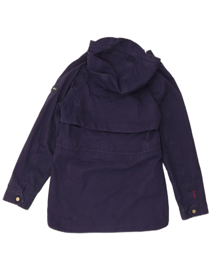 Joules Γυναικείο μπουφάν βροχής με κουκούλα UK 8 Small Navy Blue Cotton