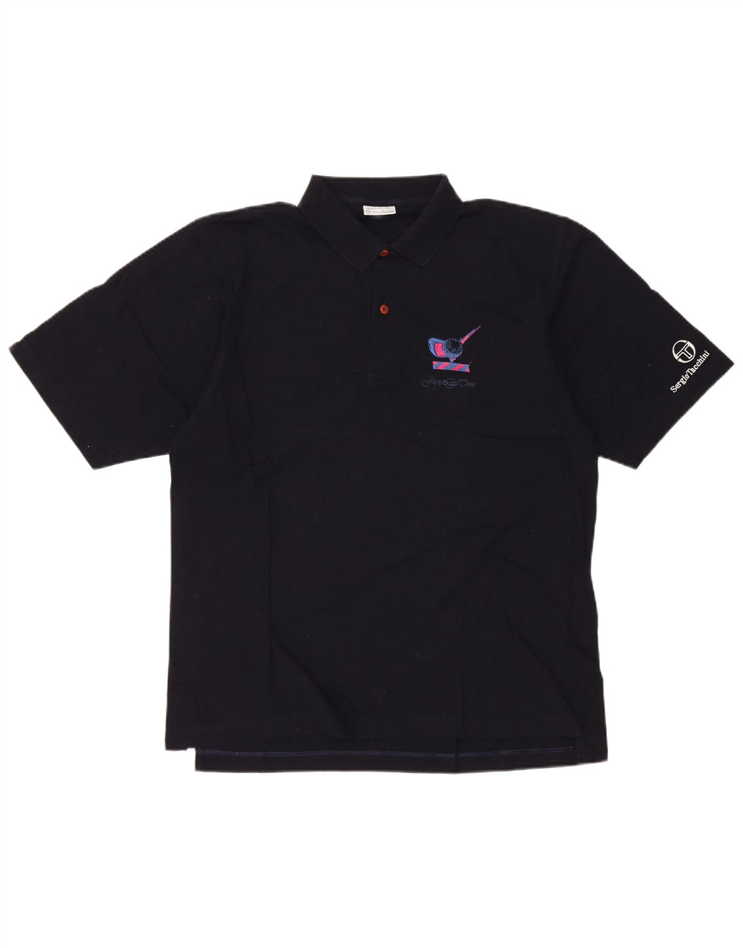 Sergio Tacchini Ανδρικό Πόλο Μπλουζάκι μεγάλο Navy Blue από βαμβάκι