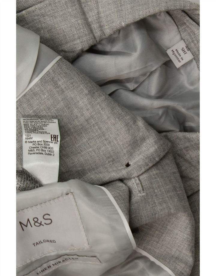 Marks & Spencer Ανδρικό σακάκι 2 κουμπιών σακάκι IT 48 Μεσαίο γκρι λινό