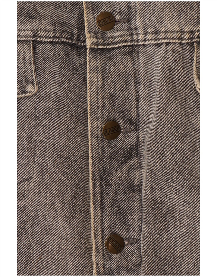 ΚΛΕΙΣΤΟ Γυναικείο Τζιν Μπουφάν UK 14 Large Grey