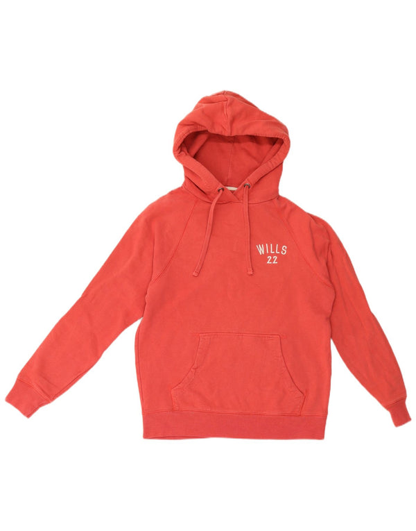 Jack Wills Γυναικείο Γραφικό Φούτερ UK 8 Small Red Cotton