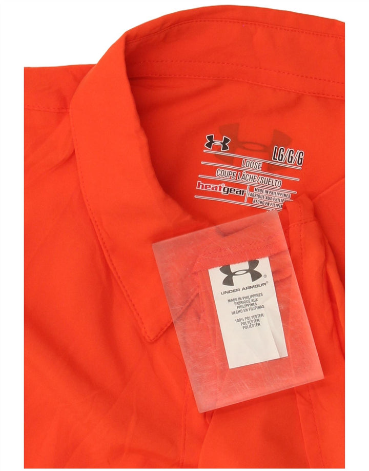 UNDER ARMOR Ανδρικό Heat Gear κοντομάνικο πουκάμισο μεγάλο πορτοκαλί πολυεστέρας