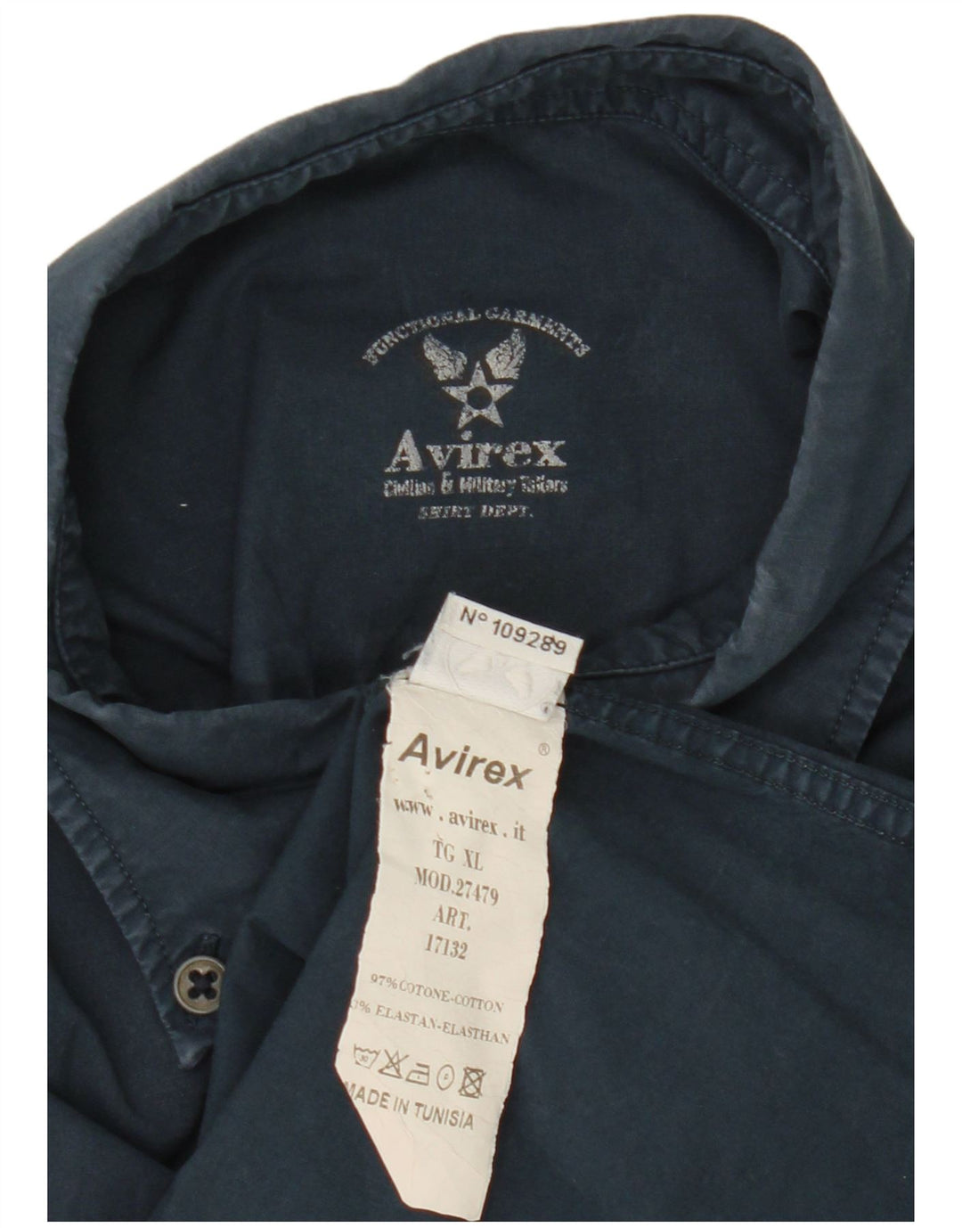 Ανδρικό πουκάμισο Avirex XL Navy Blue Cotton