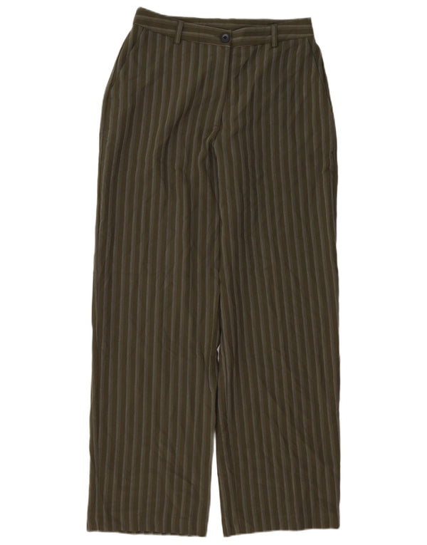 Topshop γυναικείο ψηλόμεσο παντελόνι UK 8 Small W28 L30 Πράσινο ριγέ