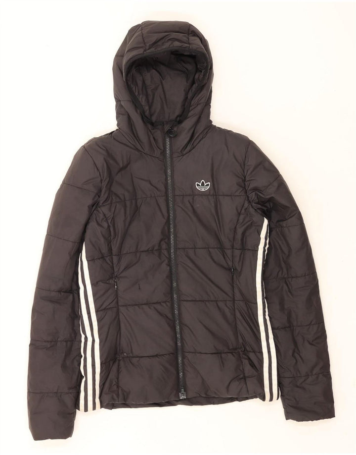 Γυναικείο μπουφάν με κουκούλα Adidas UK 10 Small Black Polyester