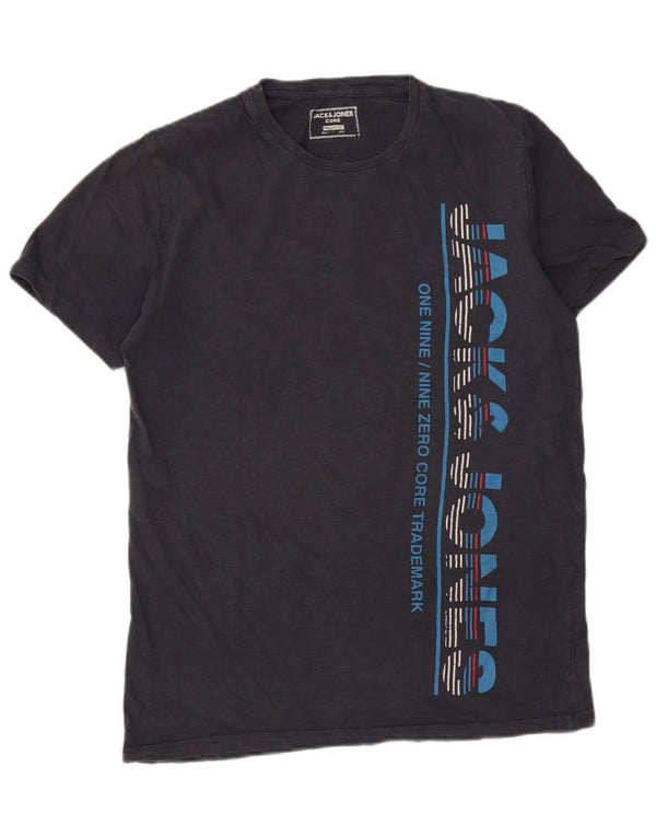 Jack & Jones Ανδρικό μπλουζάκι με κανονική εφαρμογή γραφικό μπλουζάκι μεγάλο γκρι βαμβακερό