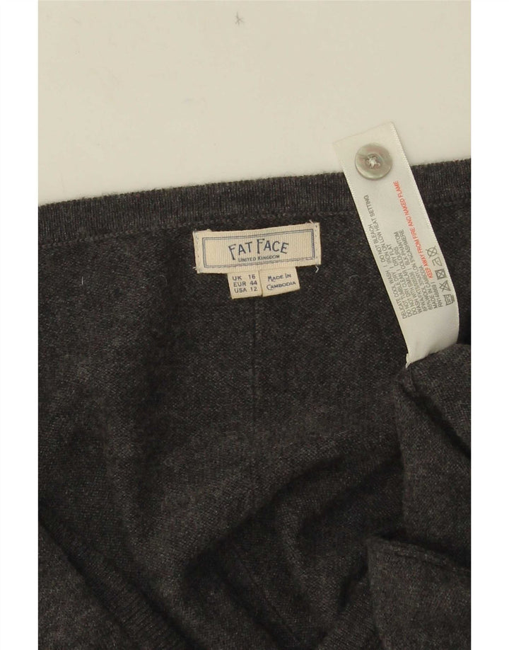 Γυναικείο πουλόβερ με ζακέτα Fat Face UK 16 Large Grey Wool