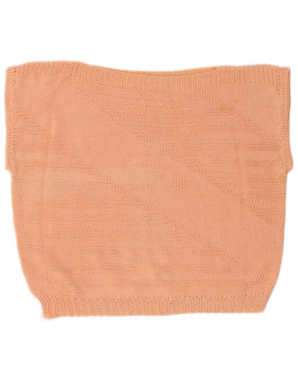 VINTAGE Γυναικείο Γυναικείο Γιλέκο Υπερμεγέθης Τόπ UK 14 Medium Orange