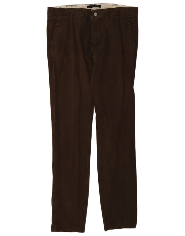 Zara Ανδρικό Slim παντελόνι Chino EU 44 Large W34 L34 Καφέ βαμβακερό