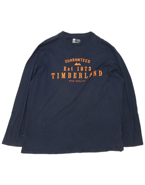 Timberland Ανδρική κανονική φόρμα με γραφικό μακρυμάνικο μπλουζάκι 3XL, μπλε βαμβακερό
