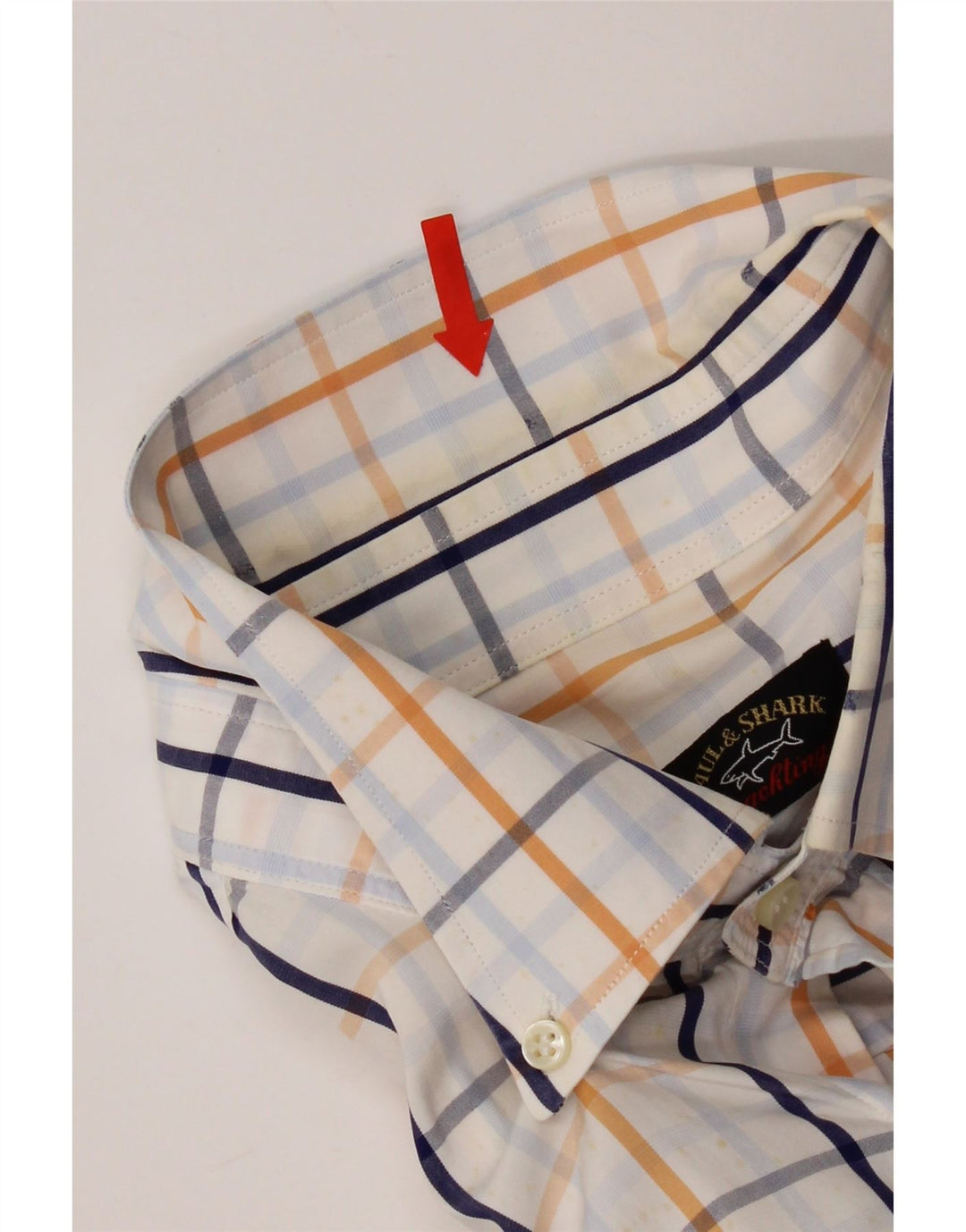 Ανδρικό πουκάμισο Paul & Shark 44 XL White Check Cotton