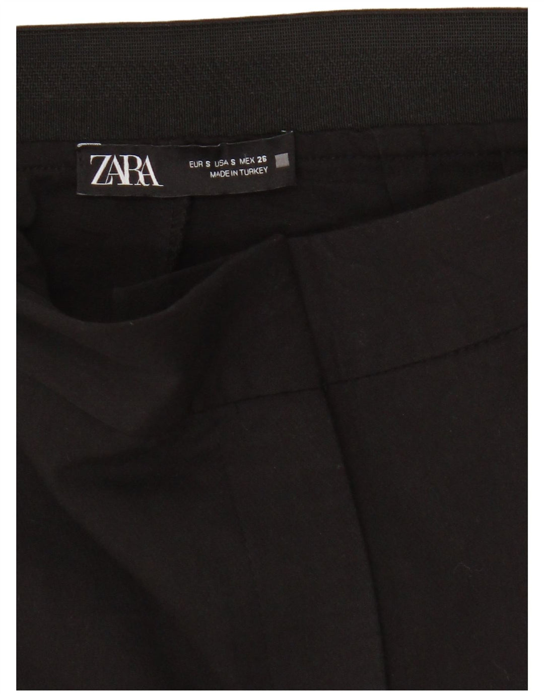 Zara Γυναικείο Cropped Παντελόνι Small W26 L23 Black