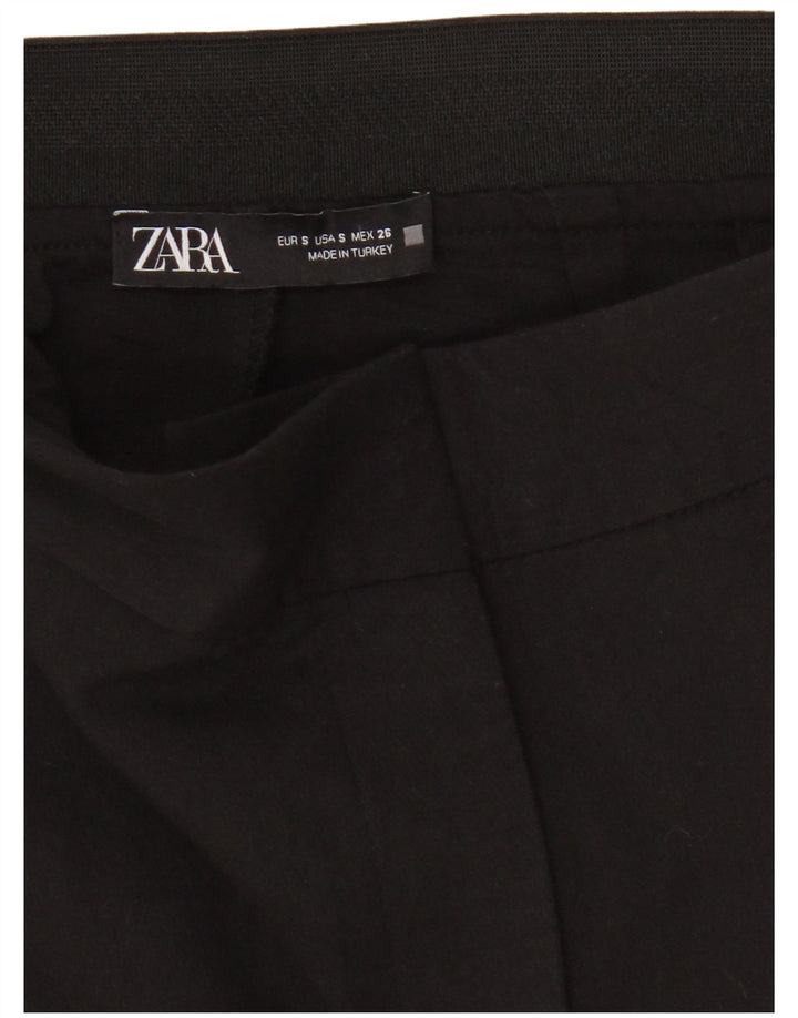 Zara Γυναικείο Cropped Παντελόνι Small W26 L23 Black