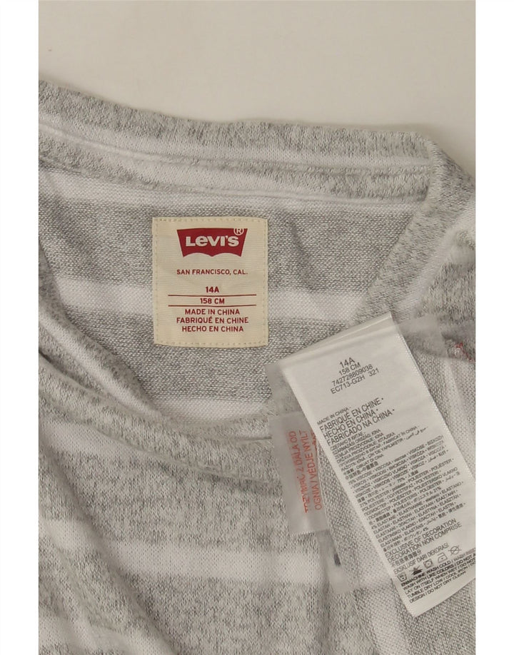 Levi's Girls Φούτερ Jumper 13-14 ετών Γκρι ριγέ βισκόζη