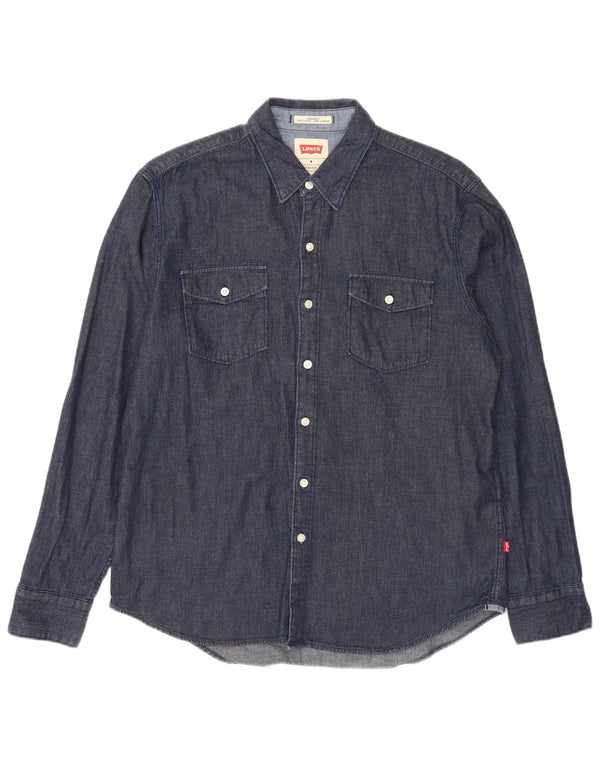 Ανδρικό τζιν πουκάμισο Levi's Standard Fit, Βαμβακερό μεσαίο ναυτικό