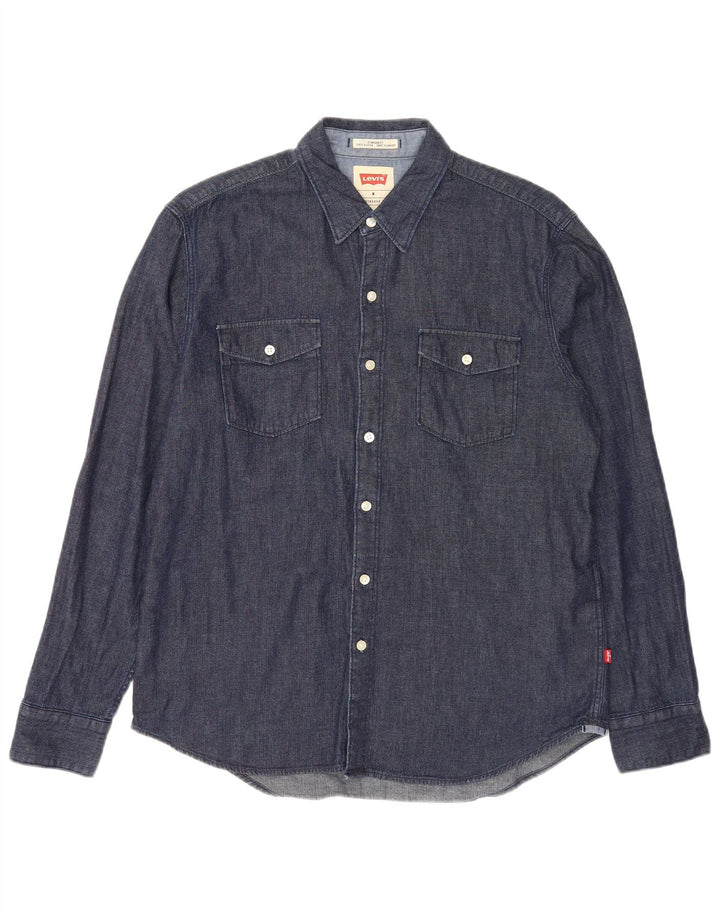 Ανδρικό τζιν πουκάμισο Levi's Standard Fit, Βαμβακερό μεσαίο ναυτικό