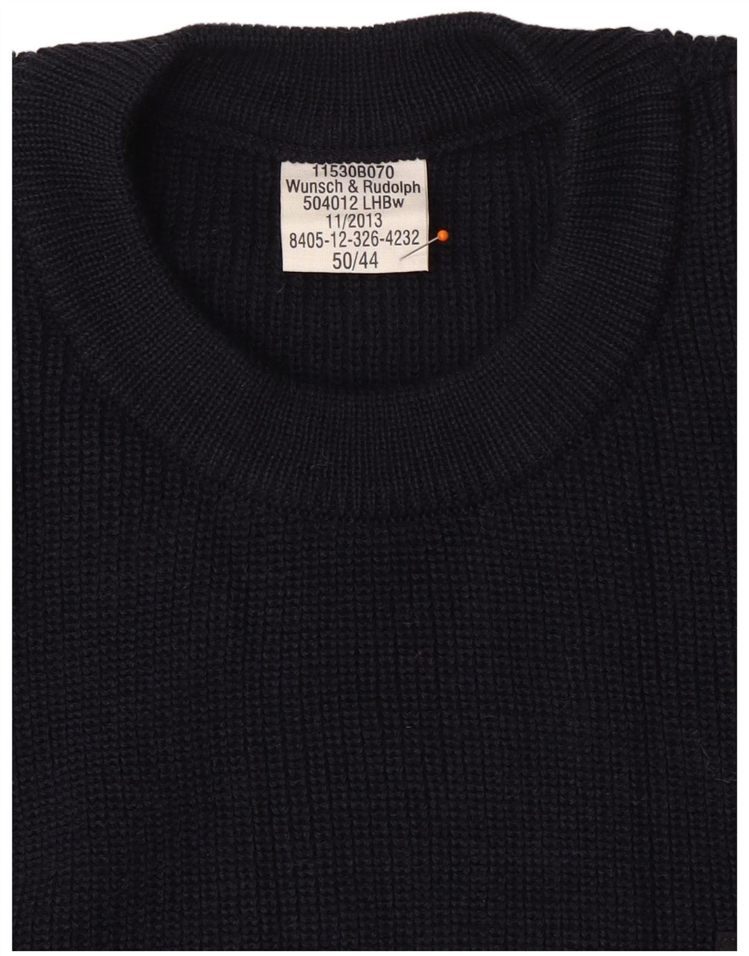 VINTAGE Ανδρικό στρατιωτικό πουλόβερ με λαιμόκοψη IT 50 Medium Navy Blue