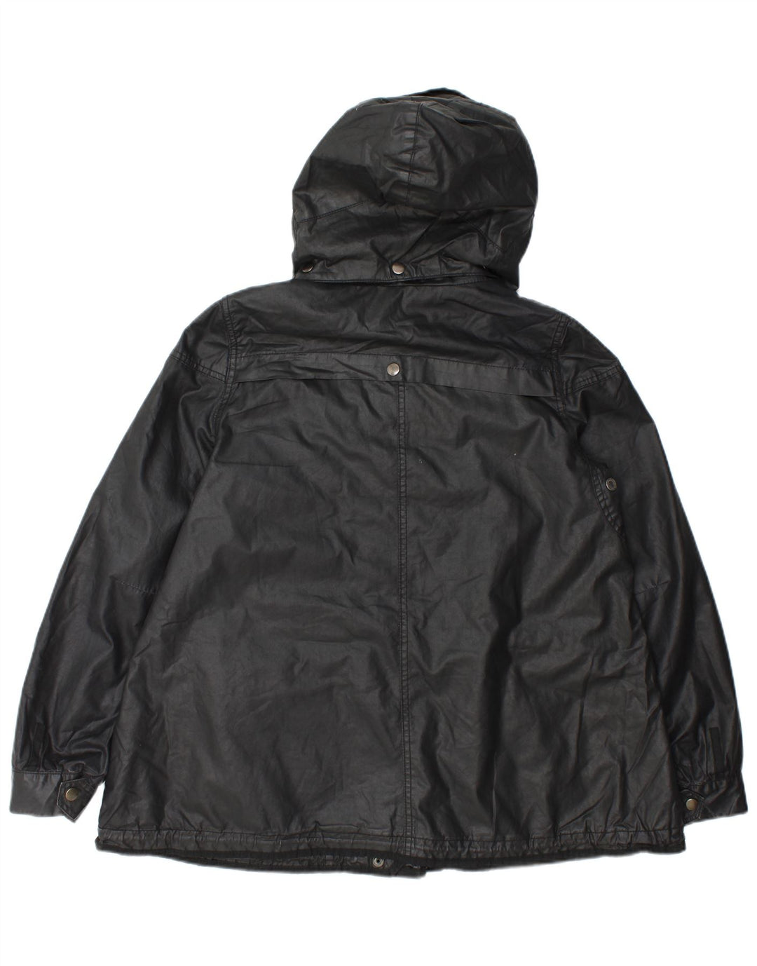 Zara Γυναικείο μπουφάν με κουκούλα Oversized Utility UK 14 Medium Black Polyester