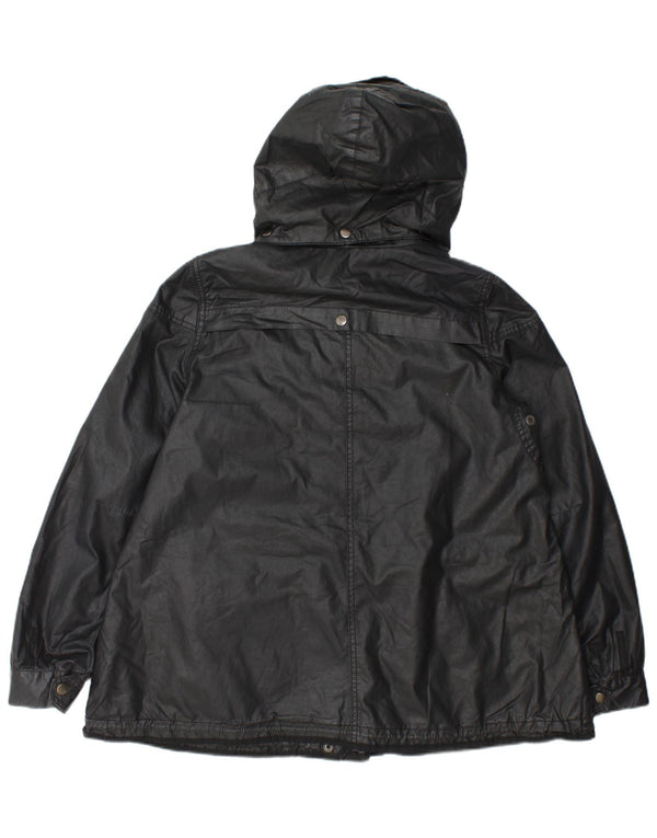 Zara Γυναικείο μπουφάν με κουκούλα Oversized Utility UK 14 Medium Black Polyester