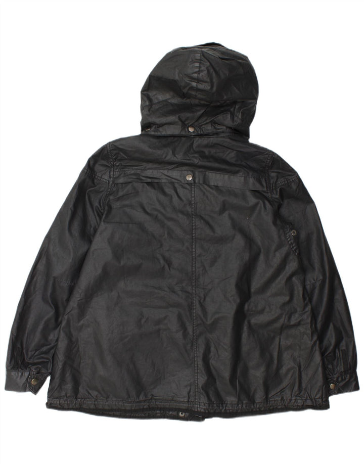 Zara Γυναικείο μπουφάν με κουκούλα Oversized Utility UK 14 Medium Black Polyester