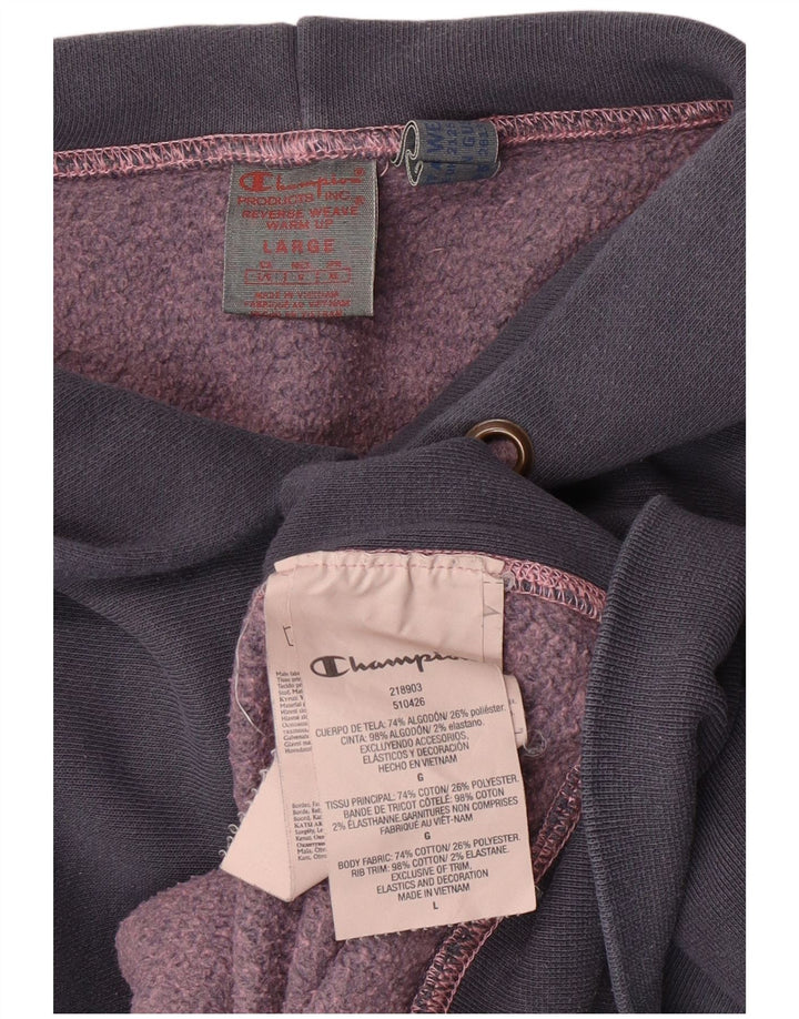 CHAMPION Mens Hoodie Jumper Large Grey Cotton