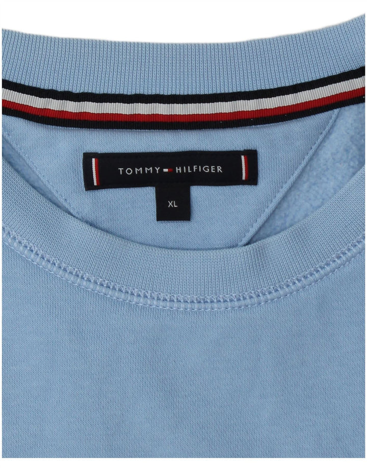 TOMMY HILFIGER Ανδρικό γραφικό φούτερ Jumper XL Μπλε βαμβακερό