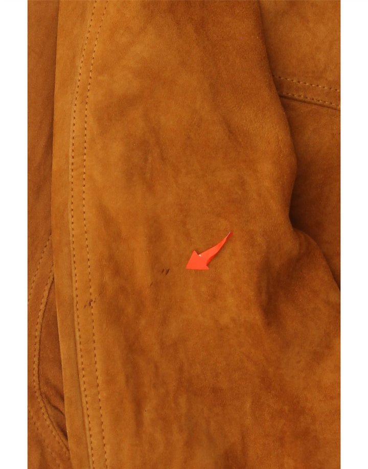 Vintage Ανδρικό Suede Bomber Jacket IT 54 2XL Καφέ Δερμάτινο