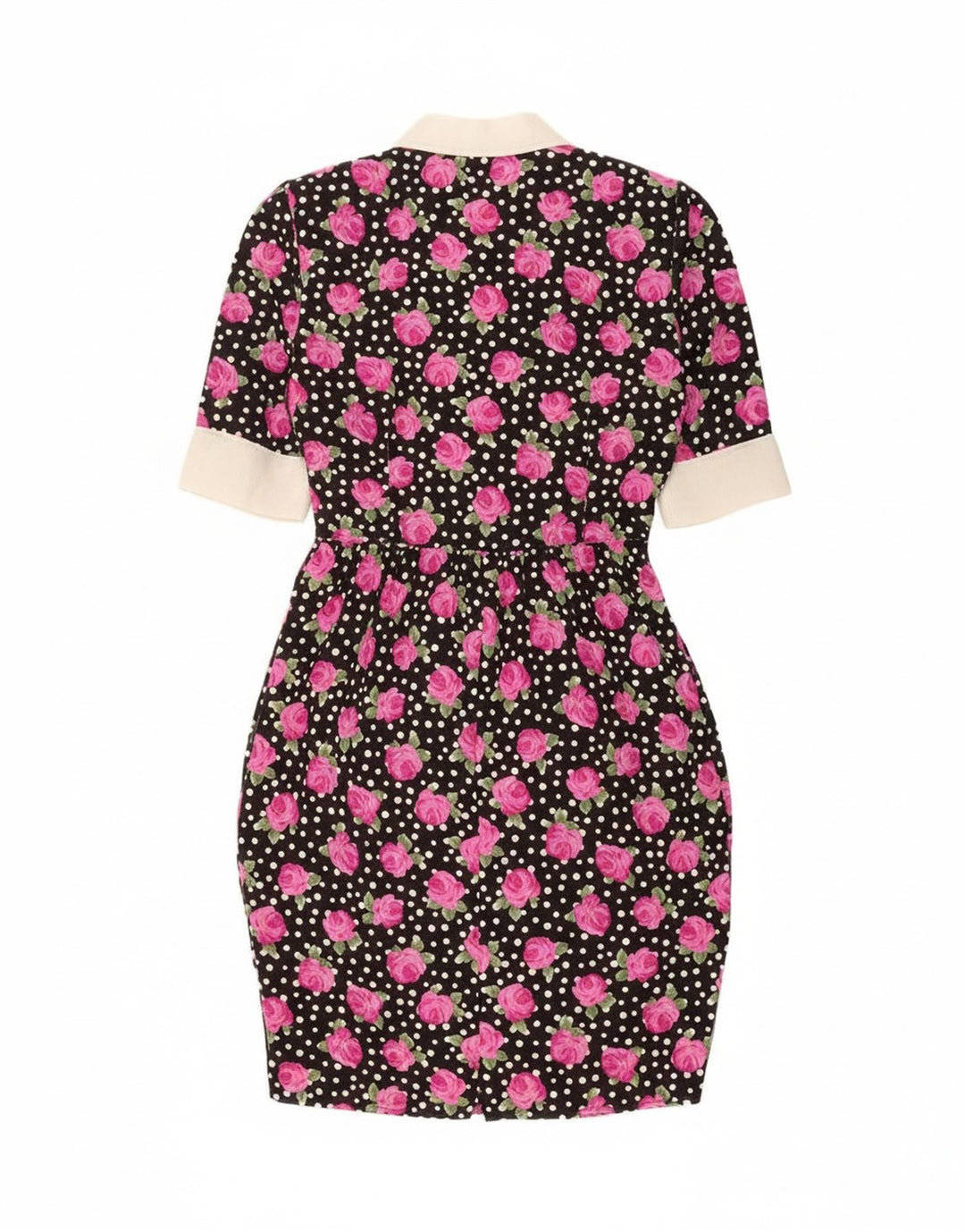 Vintage Γυναικείο Bodycon Φόρεμα IT 46 Large Μαύρο Floral Πολυεστέρας