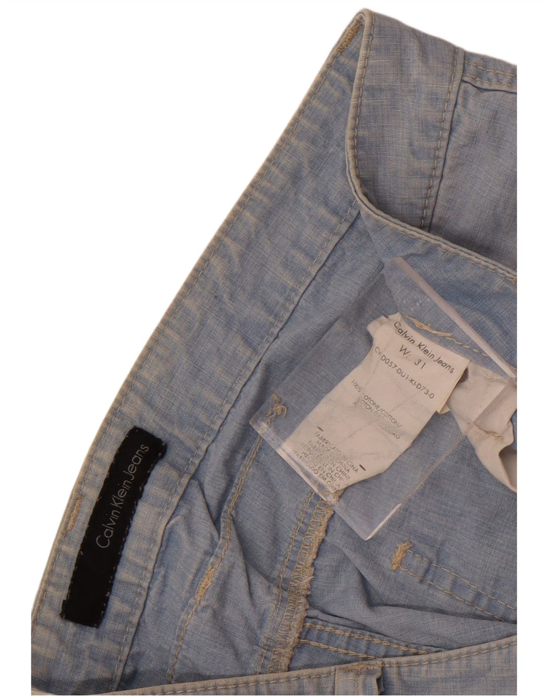 Γυναικείο τζιν σορτς Calvin Klein W31 μεσαίο μπλε βαμβακερό