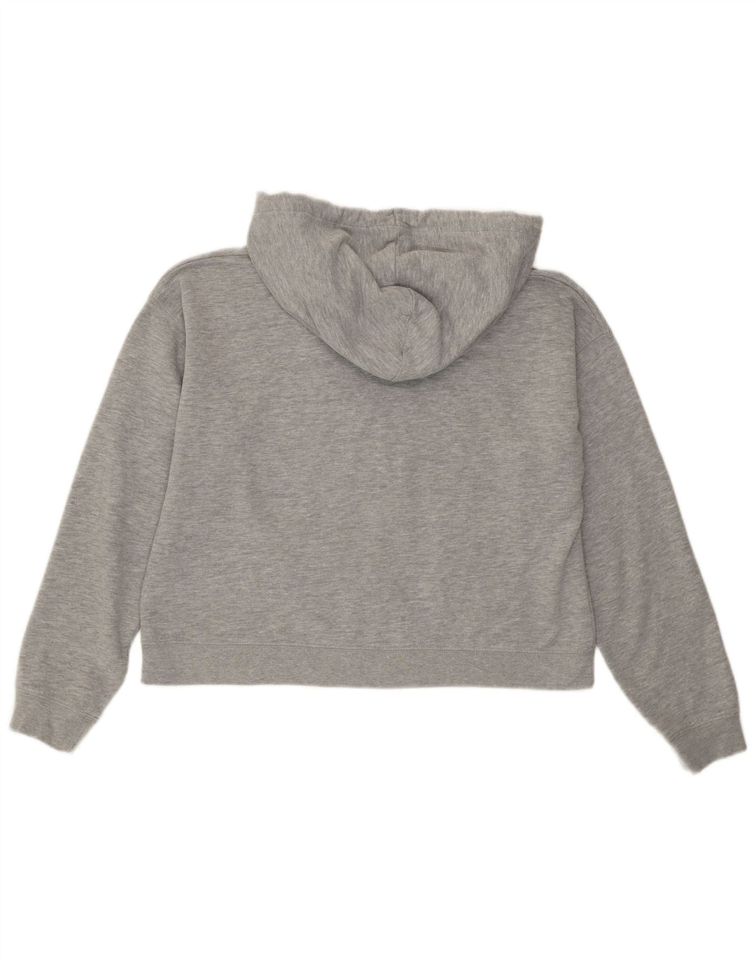 JACK WILLS Γυναικείο Crop Graphic Hoodie Jumper UK 12 Medium Grey Cotton