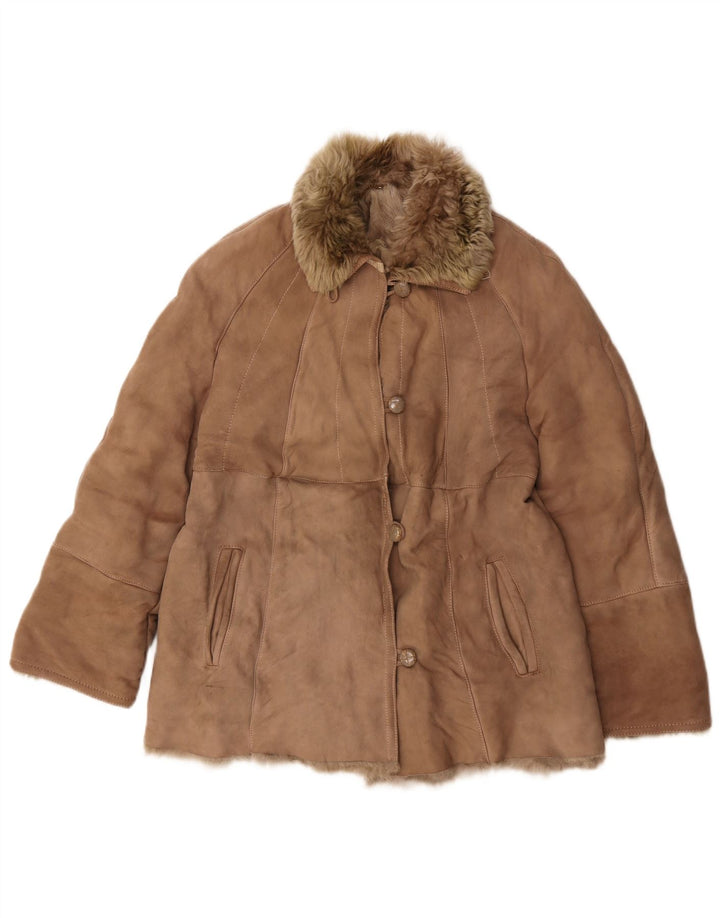 Vintage Γυναικείο Shearling Jacket UK 12 Medium Beige