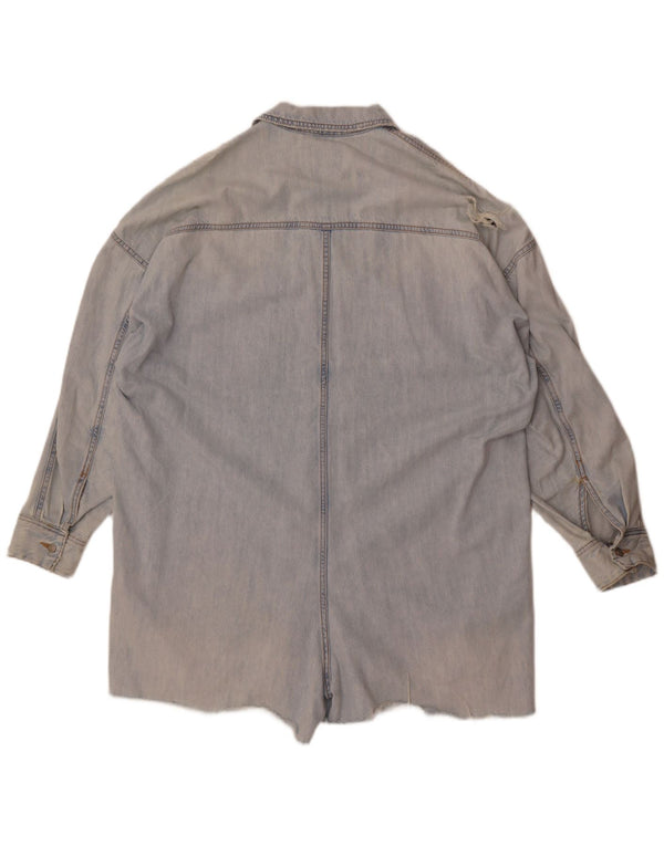 Zara Γυναικείο Τζιν Playsuit UK 16 μεγάλο μπλε βαμβακερό
