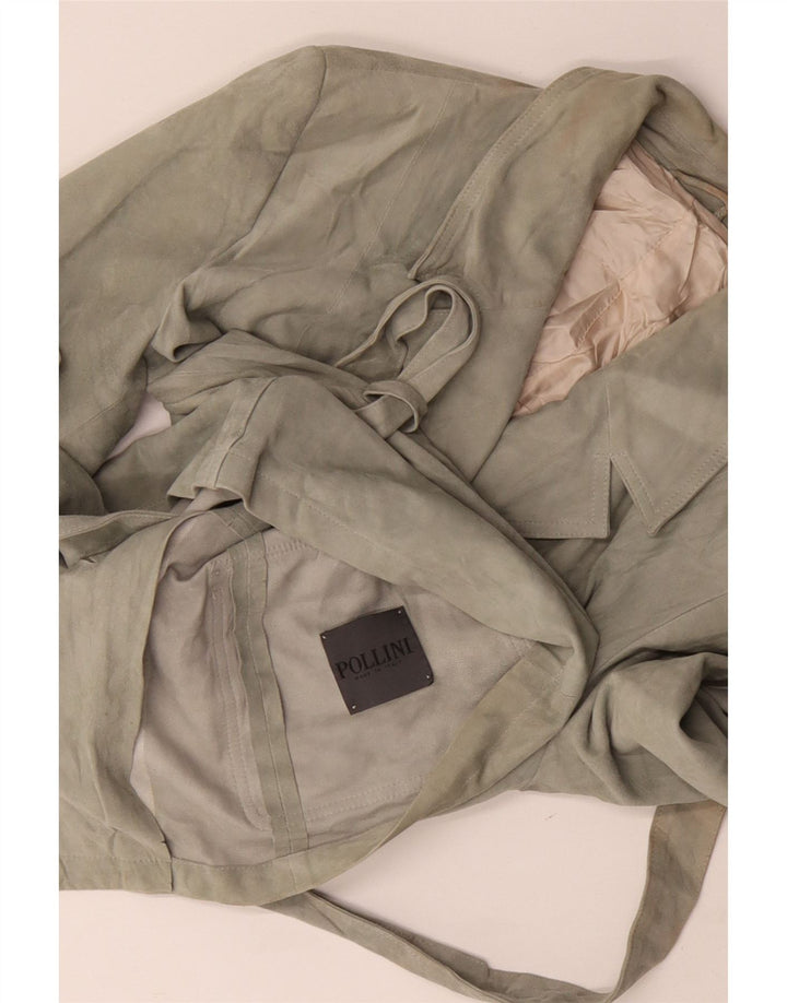 Pollini Γυναικείο Μπουφάν με 3 κουμπιά Suede Blazer UK 14 Medium Green