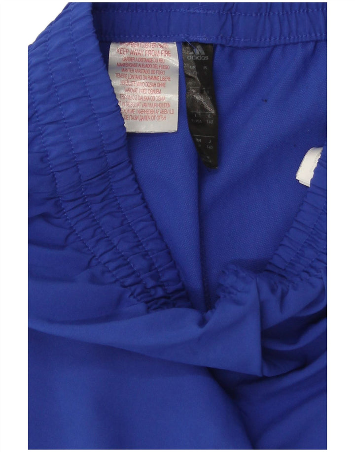Adidas Boys Tracksuit Trousers Joggers 9-10 Years Blue Polyester