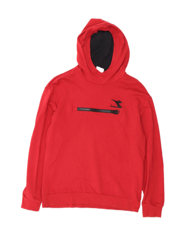 Diadora Ανδρικό Hoodie Jumper μεγάλο κόκκινο βαμβακερό