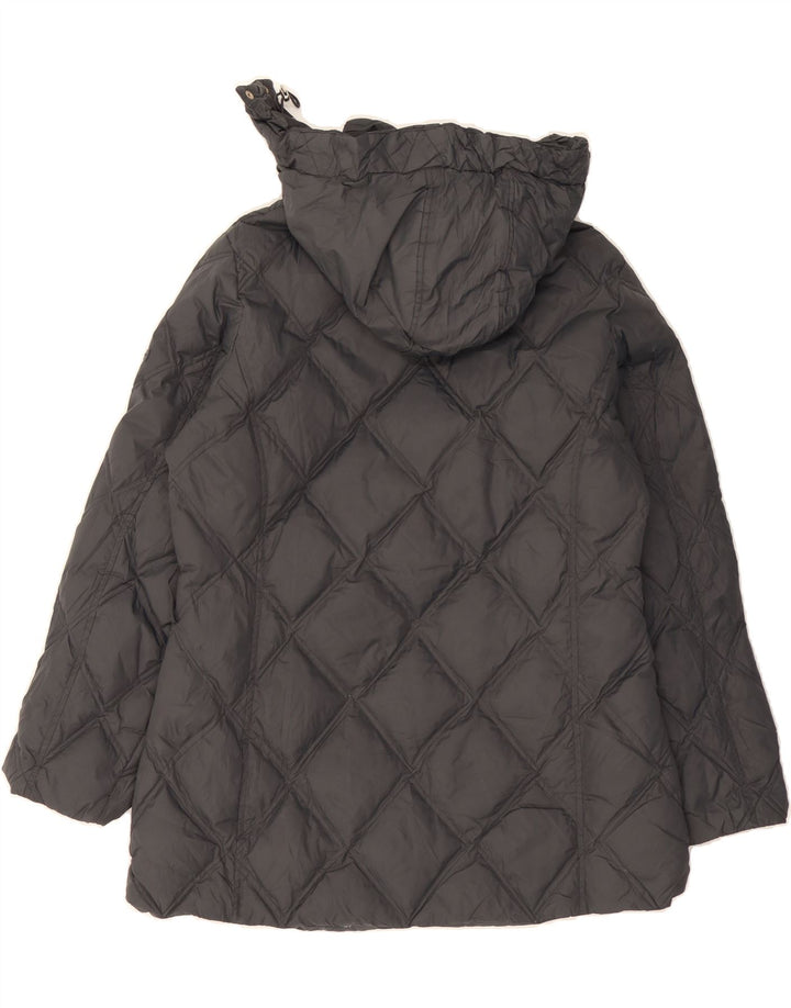 TOMMY HILFIGER Womens Hooded Padded Jacket UK 14 Medium Grey Nylon Vintage Tommy Hilfiger and Second-Hand Tommy Hilfiger from Messina Hembry 