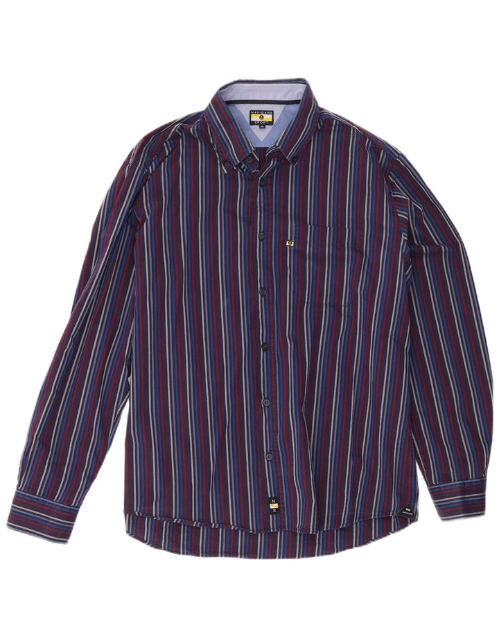 Ανδρικό πουκάμισο Navigare XL Navy Blue ριγέ
