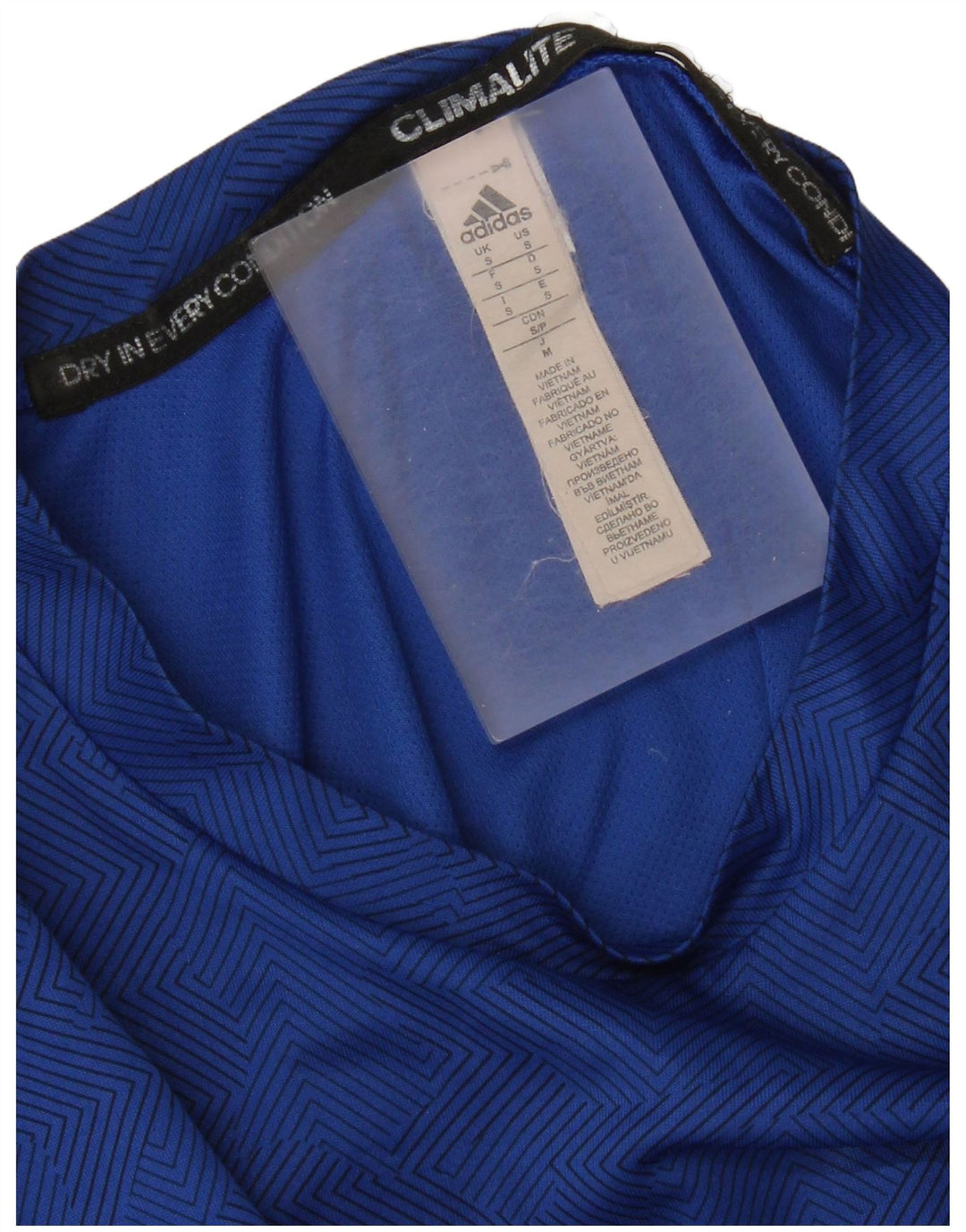 Adidas Γυναικείο T-Shirt Climalite Top Small Blue Geometric Polyester