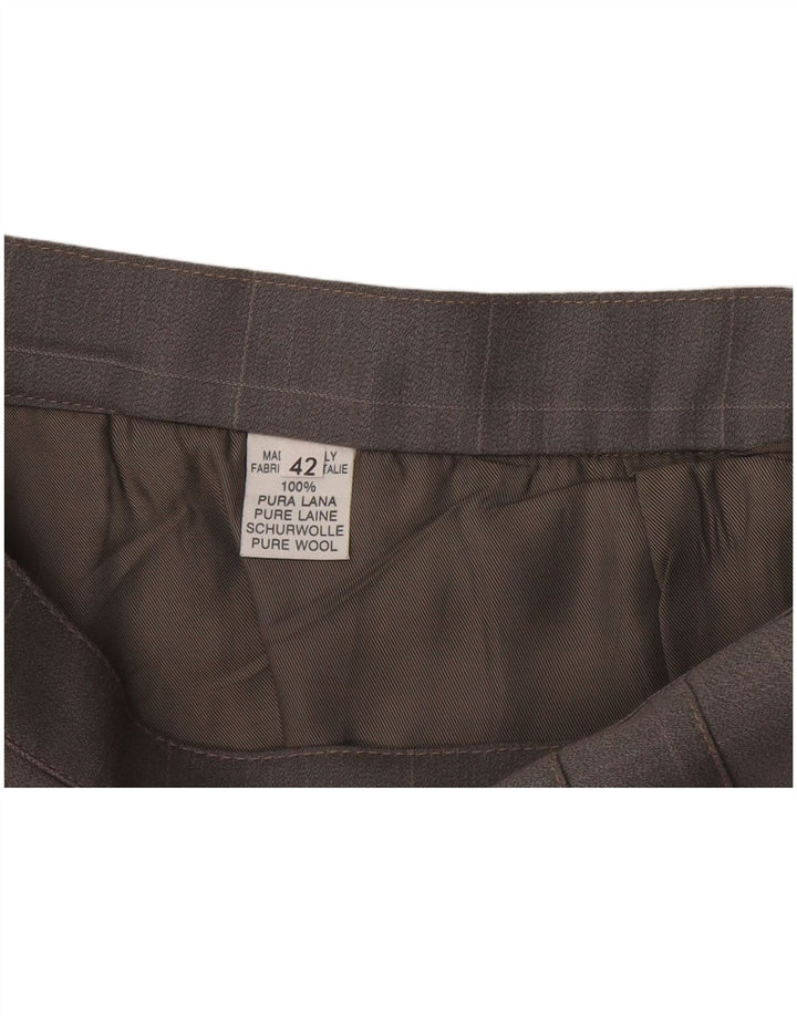 Vintage γυναικεία πλισέ μίνι φούστα IT 42 Medium W28 Grey Check Wool