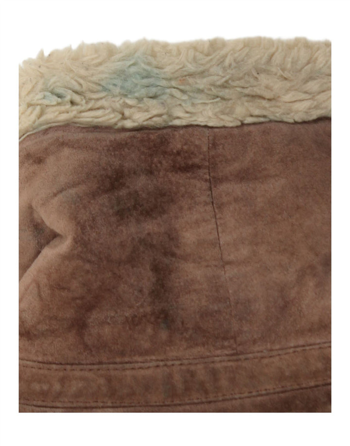 Oakwood Γυναικείο σακάκι Sherpa Suede UK 12 Δερμάτινο μεσαίο καφέ