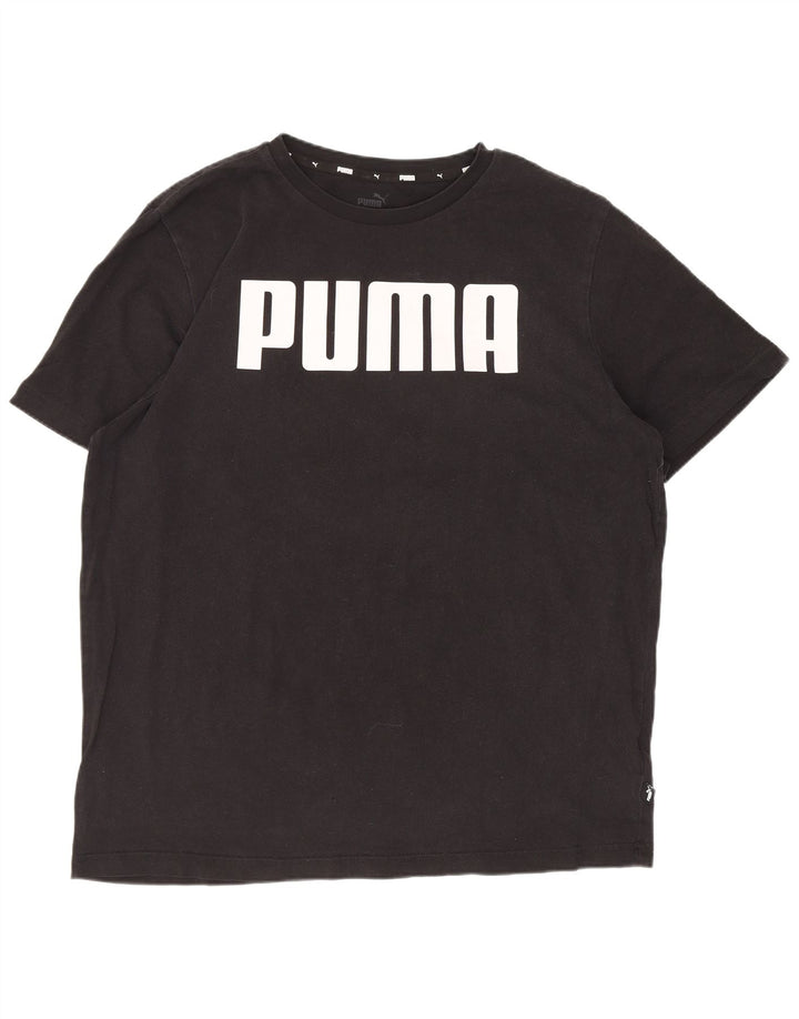 Ανδρικό γραφικό μπλουζάκι Puma, μεγάλο μαύρο βαμβακερό