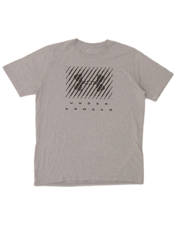 Under Armour Ανδρικό Heat Gear Graphic T-Shirt Top XL Γκρι βαμβακερό