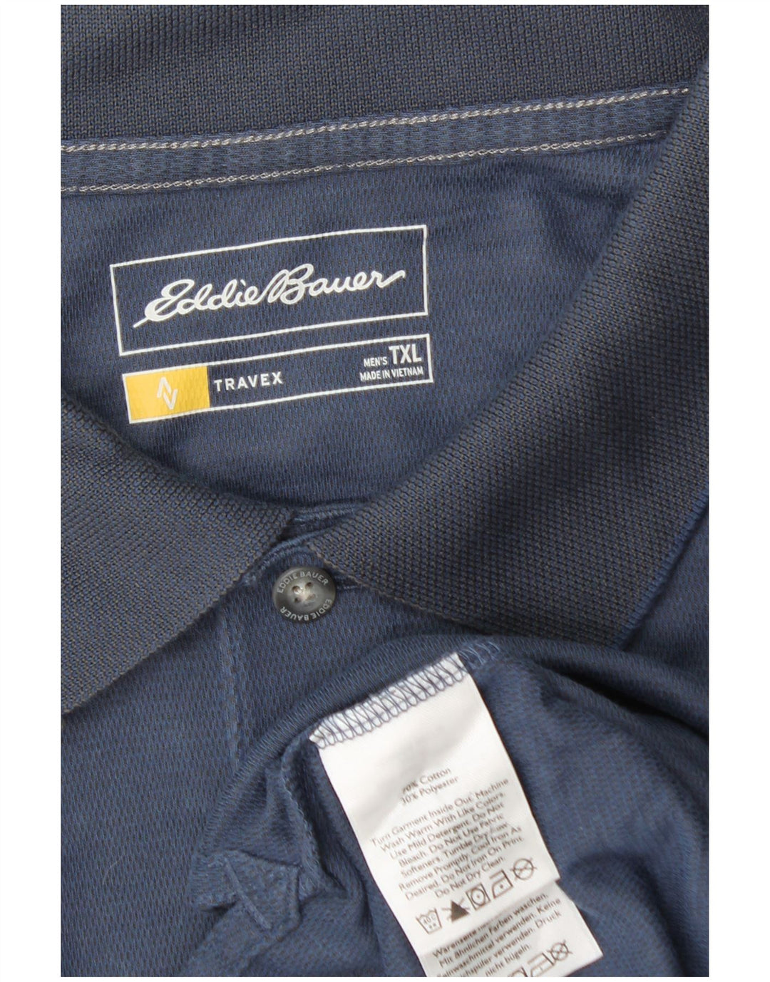 Ανδρικό μπλουζάκι πόλο EDDIE BAUER XL Μπλε βαμβακερό