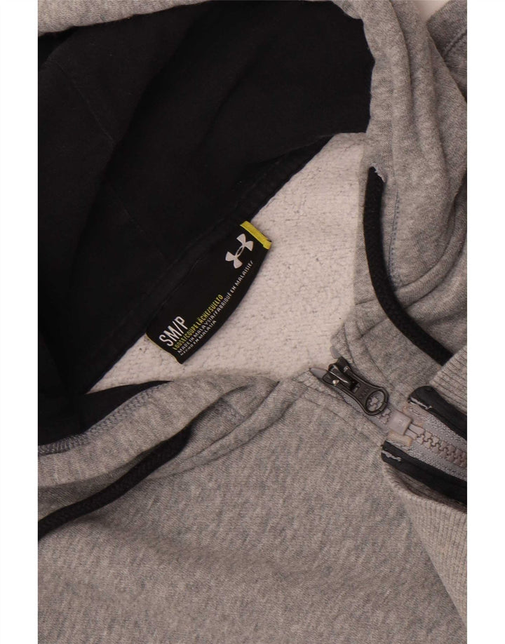 Ανδρικό πουλόβερ με φερμουάρ Under Armour με κουκούλα με κουκούλα σε μικρό γκρι χρώμα