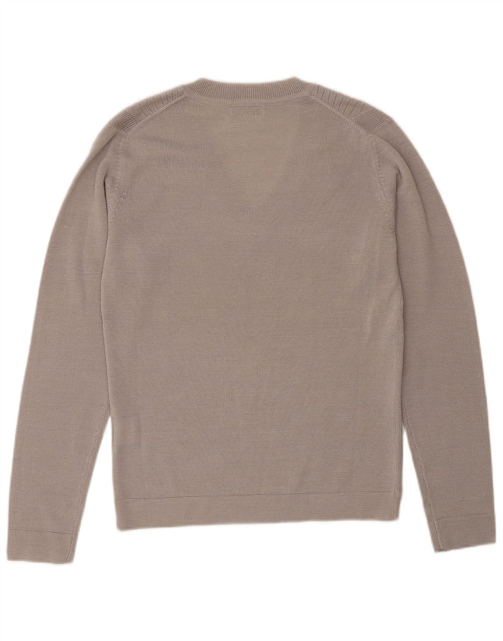 CALVIN KLEIN Γυναικείο πουλόβερ με λαιμόκοψη με V λαιμόκοψη UK 10 Small Beige Wool